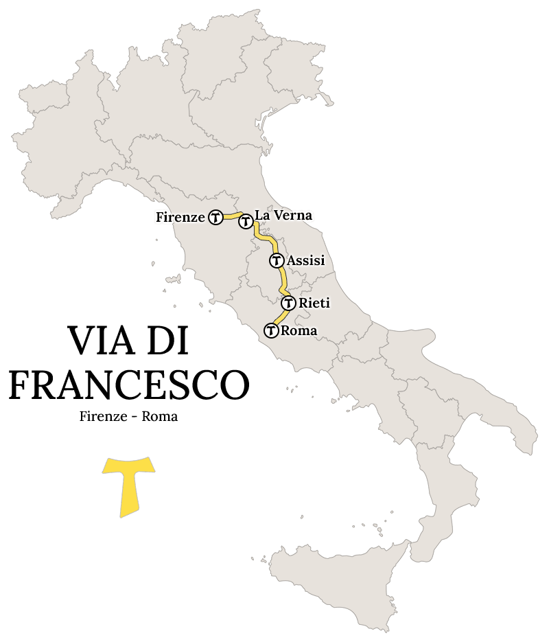 Via di Francesco Firenze - Roma Map